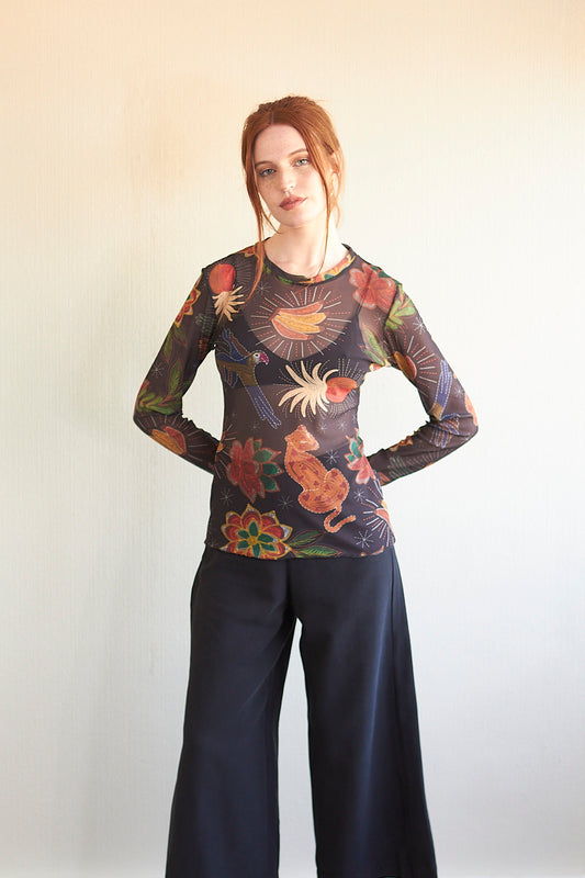 Polera Laura malla tigre