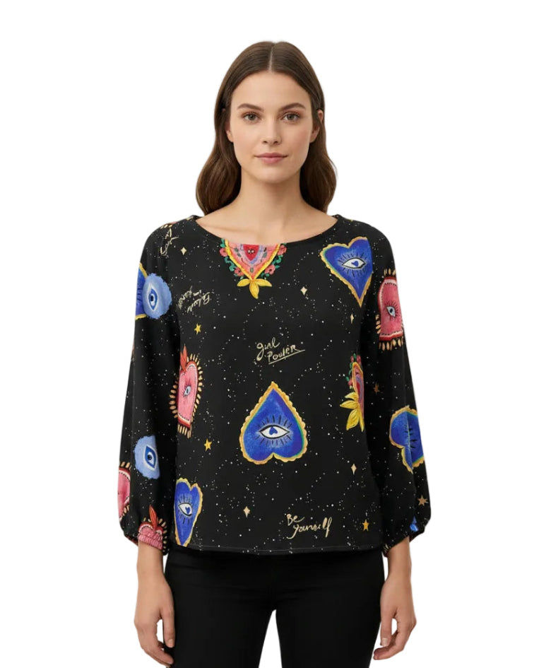 Blusa Ana María corazones