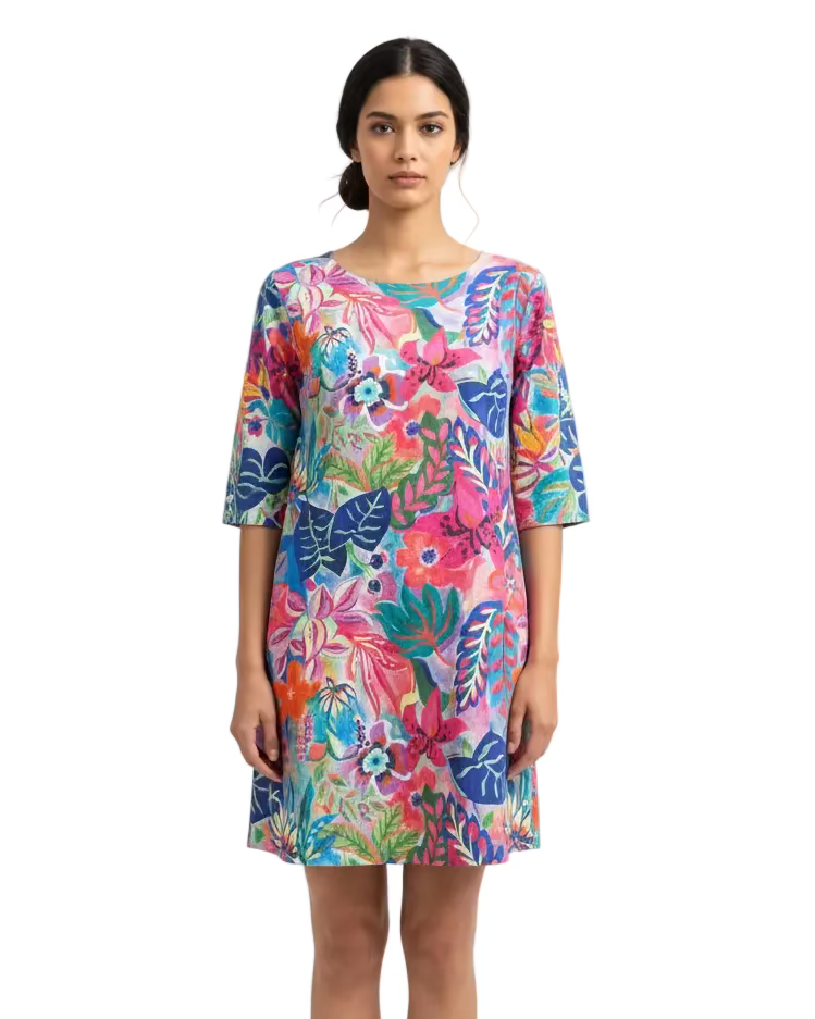 Vestido Juana lino flores