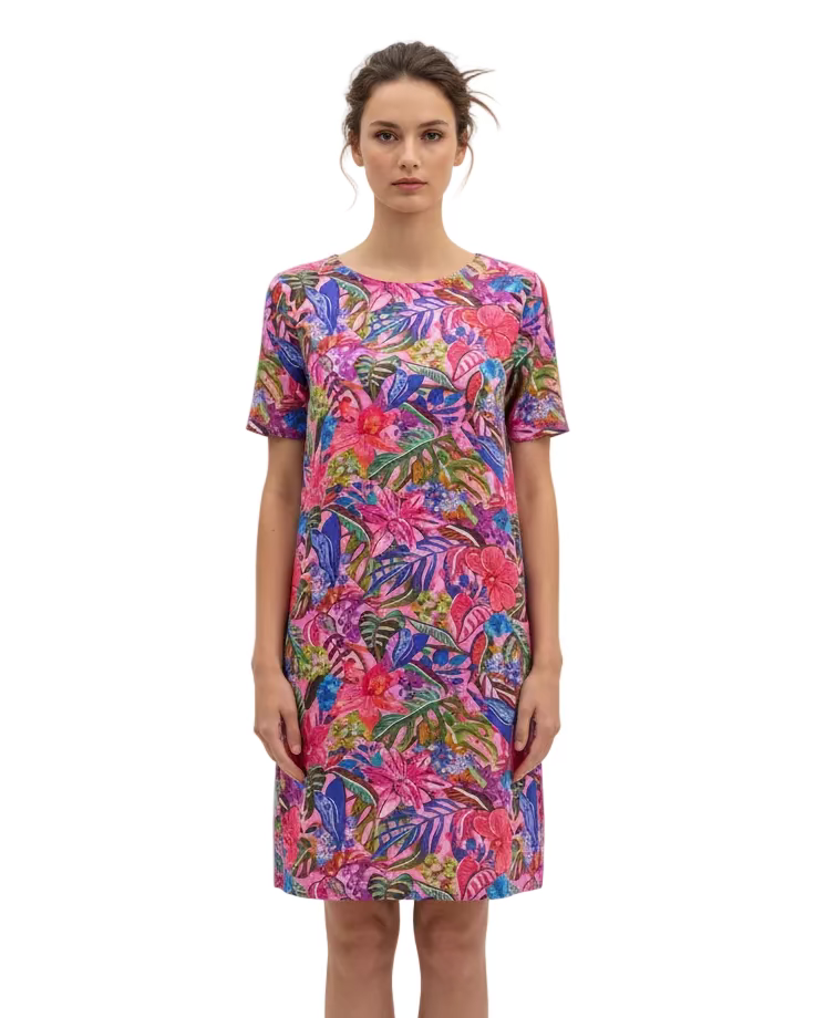 Vestido Juana lino flora