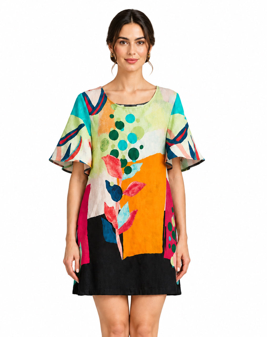 Vestido Pilar lino flores