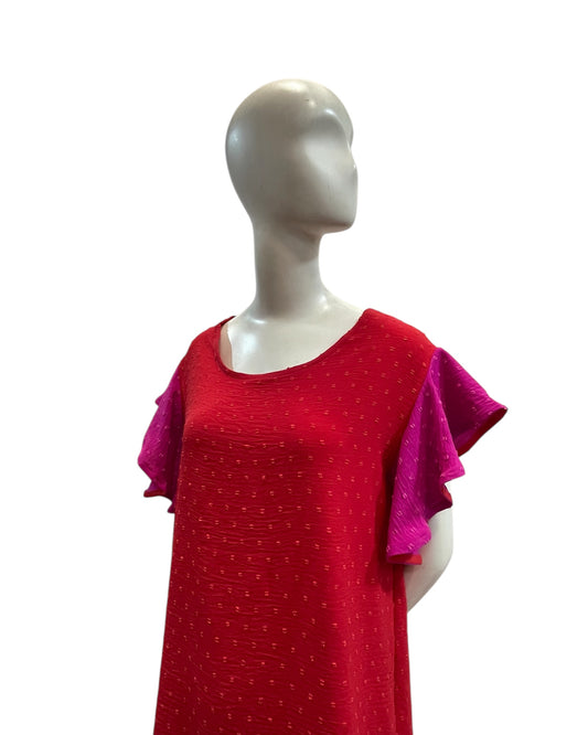 Vestido Alberta rojo-fucsia