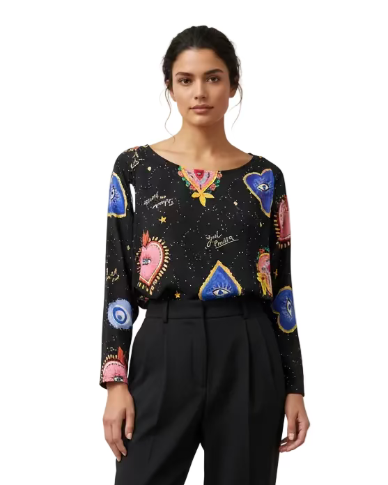 Blusa Ana María corazones