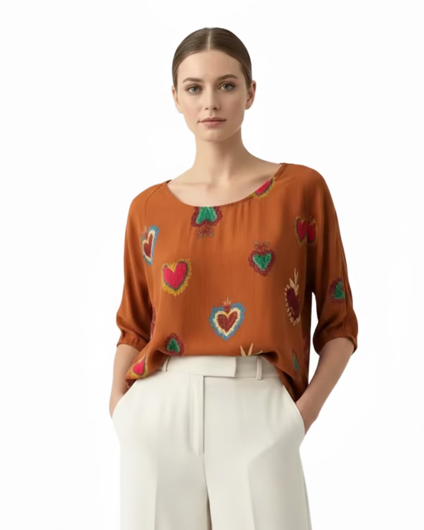 Blusa Ana María corazón