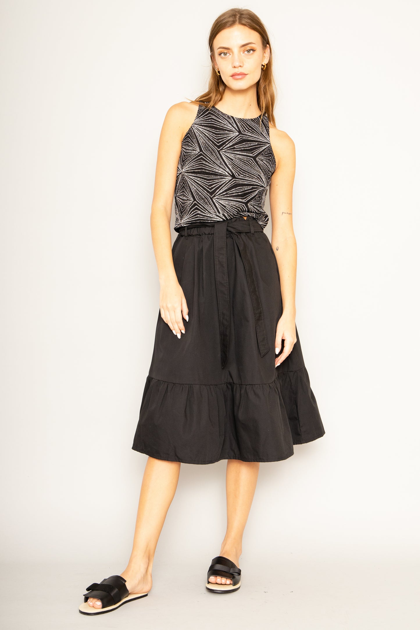 Crop Top Amanda gris plateada