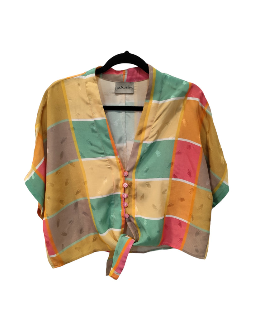Guayabera Mila cuadros manito