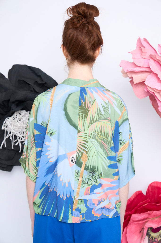 Guayabera Mila tropical papagallo