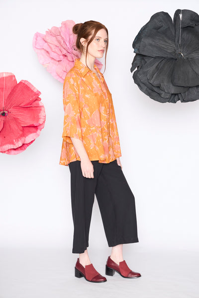Guayabera Caba naranja brillos