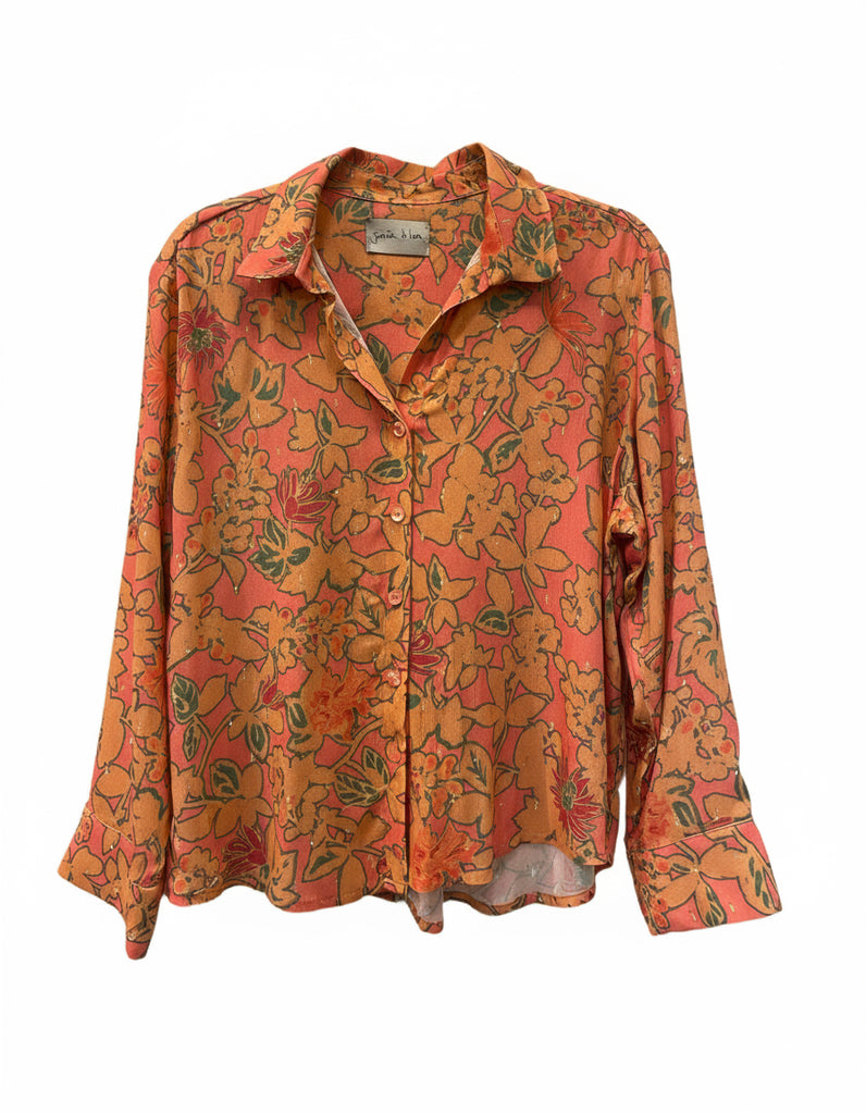 Blusa Olga coral brillos