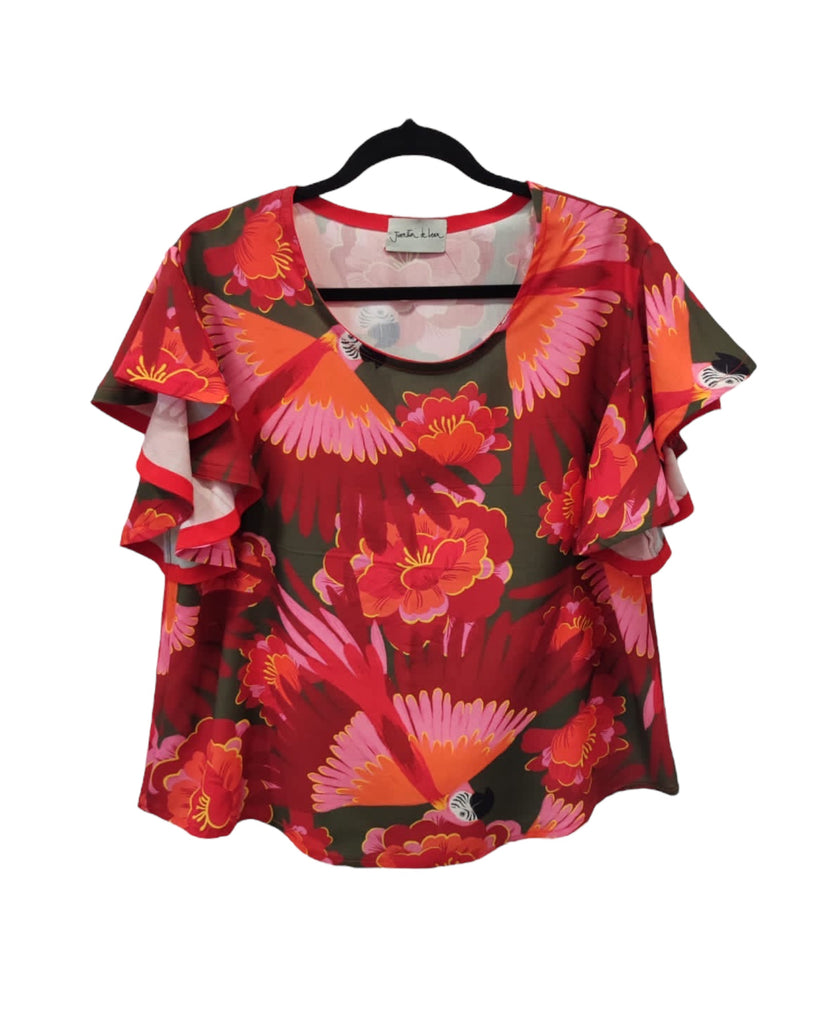 Blusa Alberta Papagallo rojo