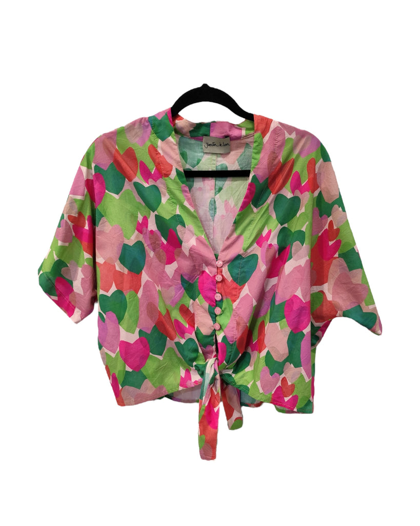 Guayabera Mila corazón rosa