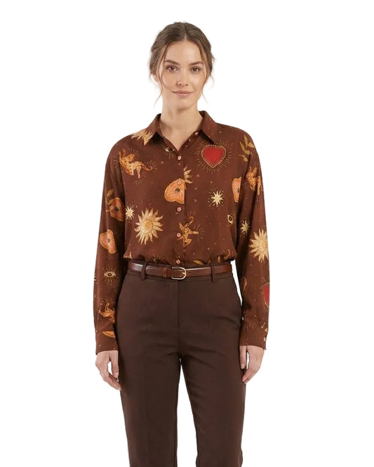 Blusa Vicenta corazón leopardo