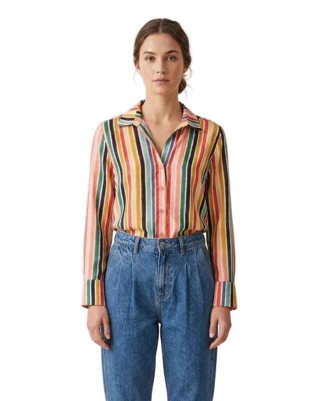 Blusa Olga rayitas arcoiris