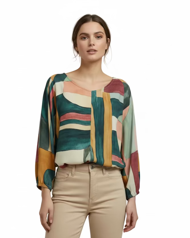 Blusa Ana Maria acuarela