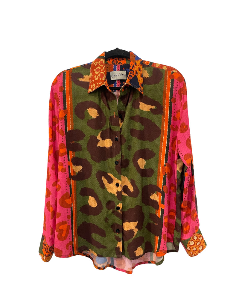 Blusa Vicenta animal print verde