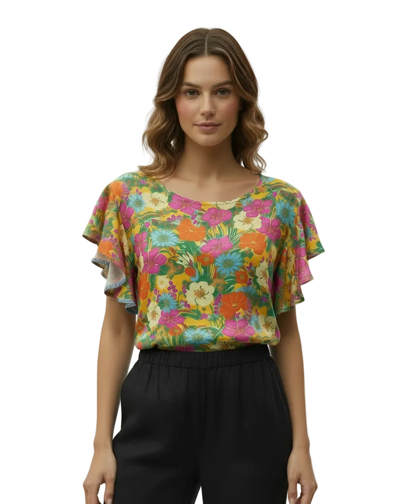 Blusa Alberta flores amarillas