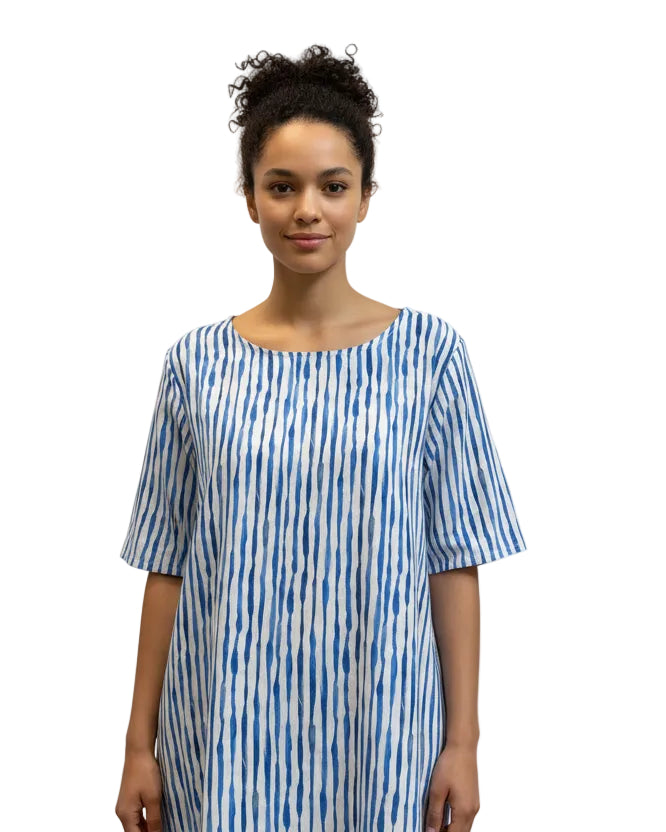 Vestido Juana lino rallitas