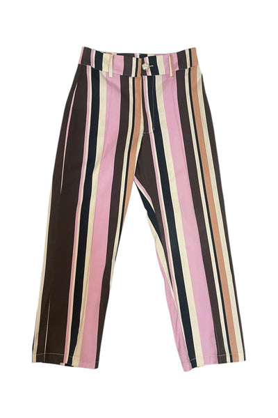 Pantalón Rita raya cafe-rosa