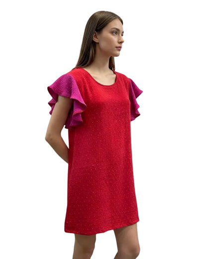 Vestido Alberta rojo-fucsia
