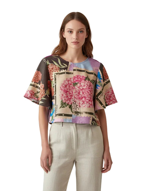 Blusa Pilar hortensias