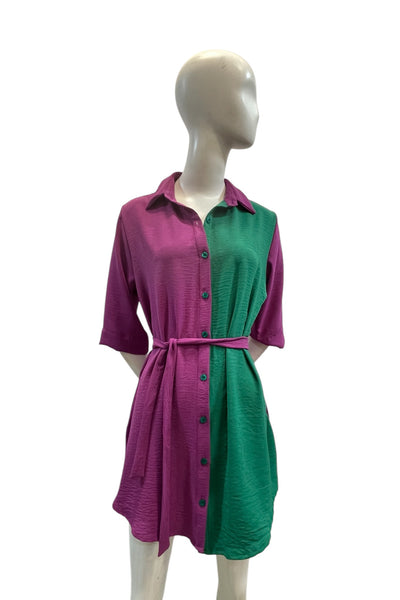 Vestido Caba Verde-Fucsia