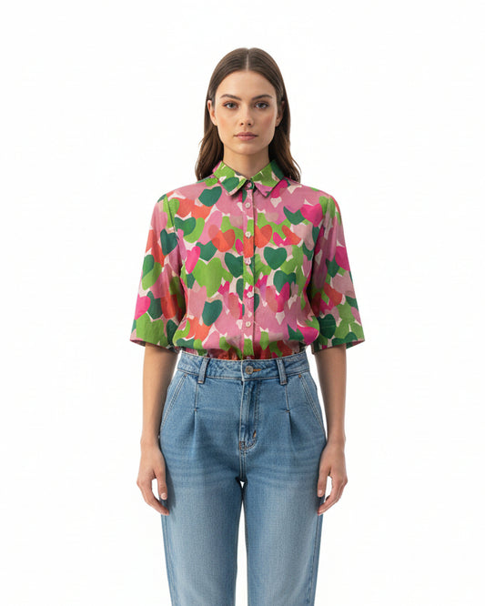 Guayabera Caba corazón rosa