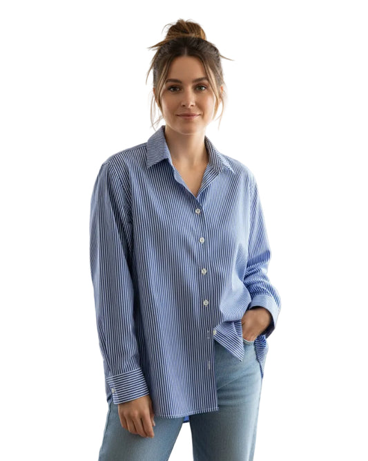 Blusa Vicenta Rayas Azulina
