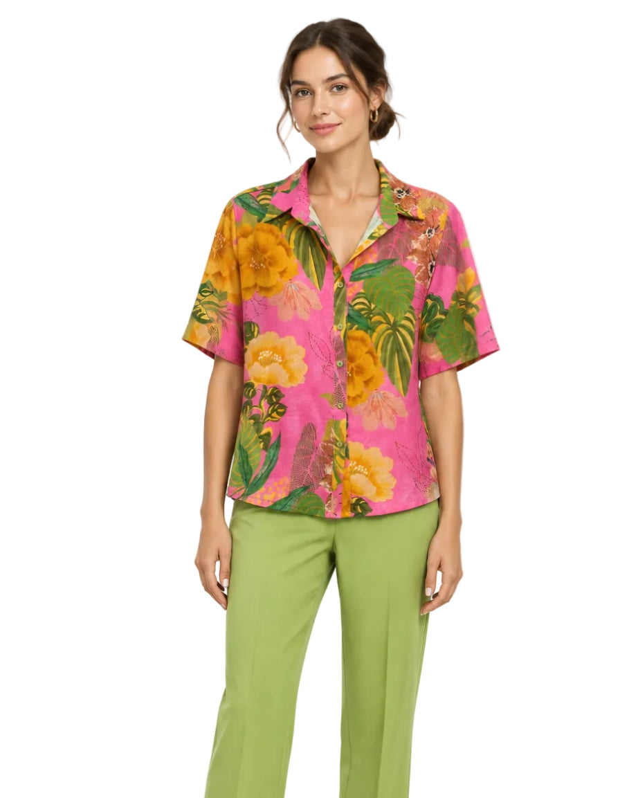 Blusa Caba lino flores