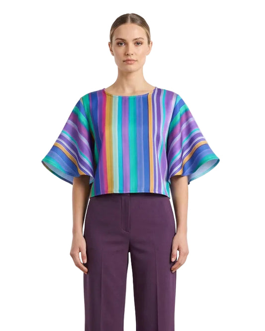 Blusa Pilar rayitas lilas