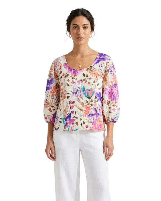 Blusa Mika flores lilas