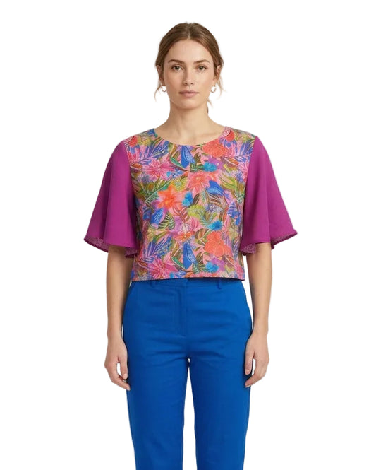 Blusa Pilar flor lino