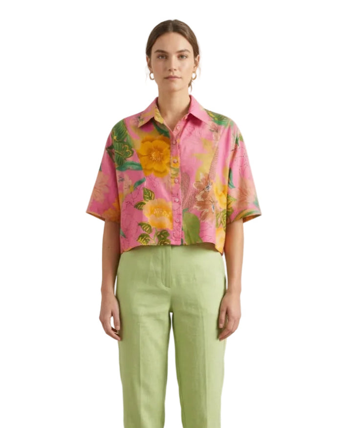 Guayabera Tita lino flor