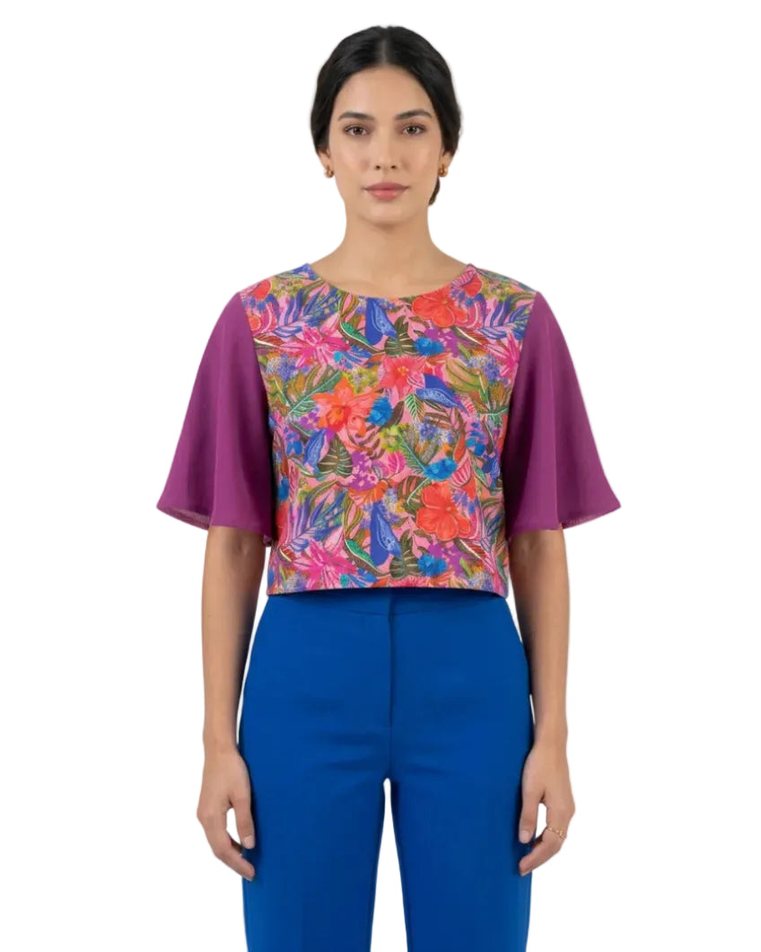 Blusa Pilar flor lino