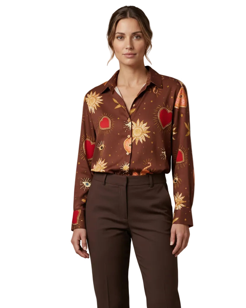 Blusa Olga corazón leopardo