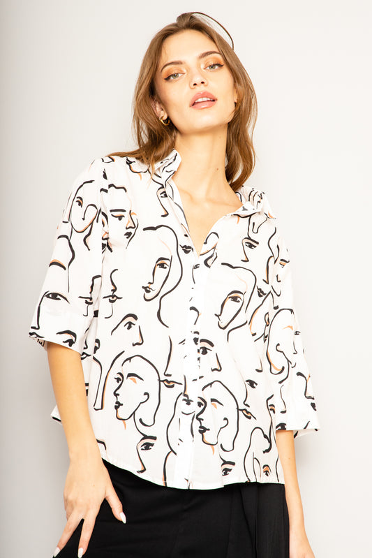 Guayabera Caba caritas blanca