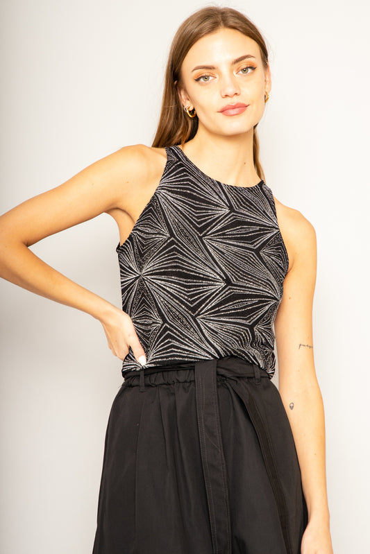 Crop Top Amanda gris plateada